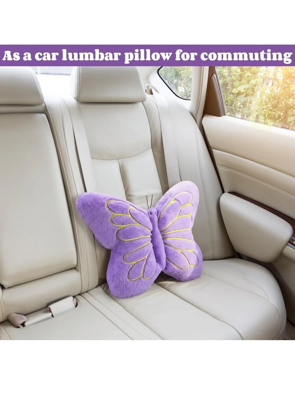 Plush Butterfly Throw Pillow - Lavender
